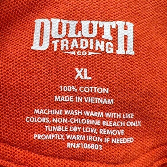 Duluth Trading Co. Polo Shirt Mens XL Orange Short Sleeve Outdoors Pocket Work - Picture 9 of 14